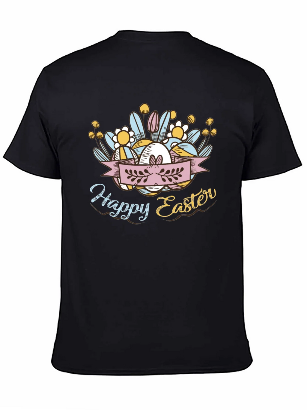 Happy Easter Black T-Shirt product image 4