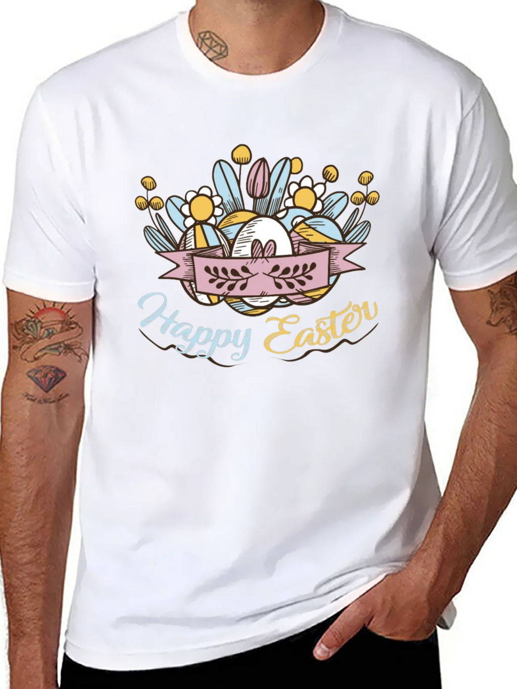 Happy Easter Black T-Shirt product image 7