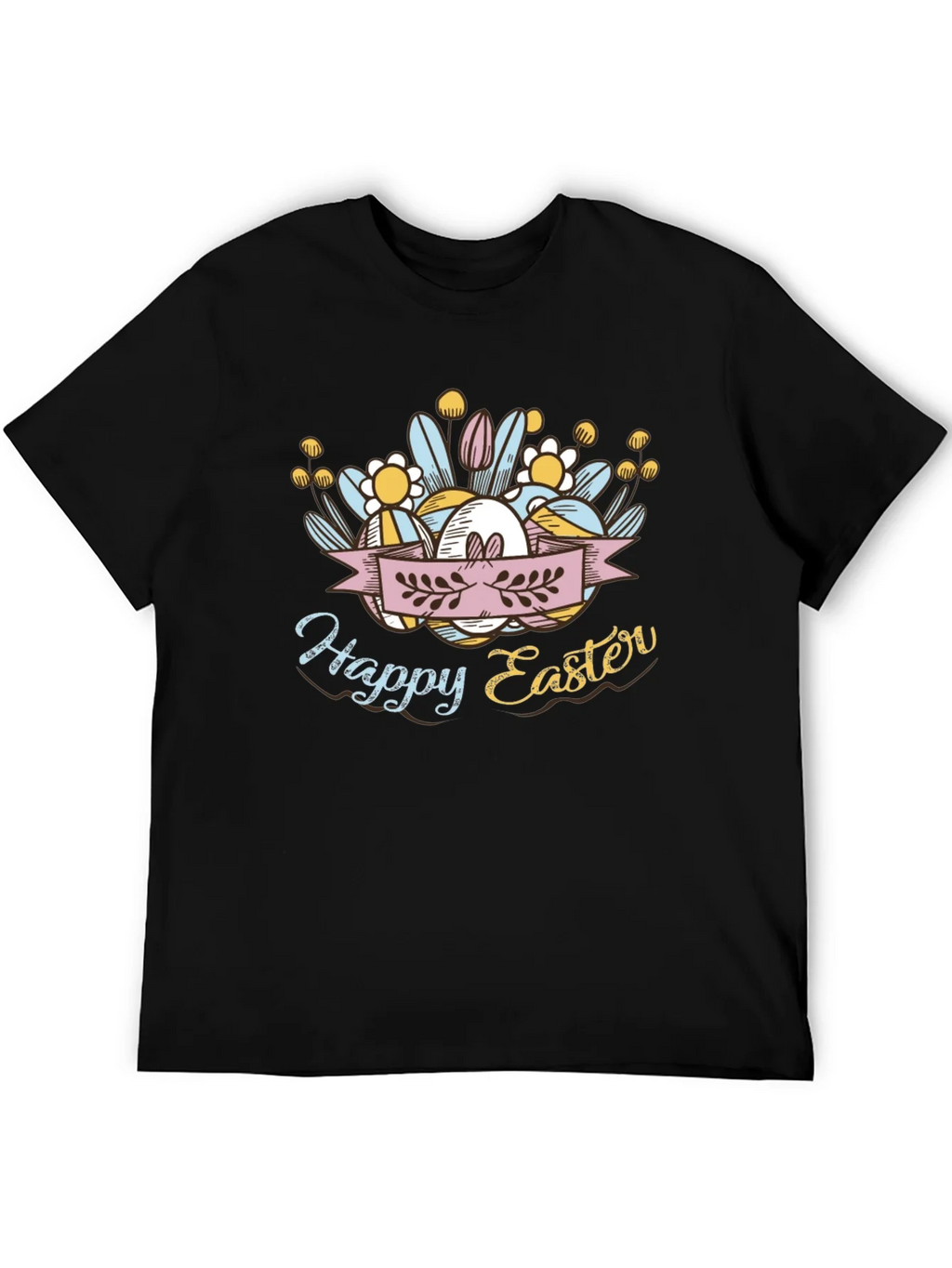 Happy Easter Black T-Shirt product image 5