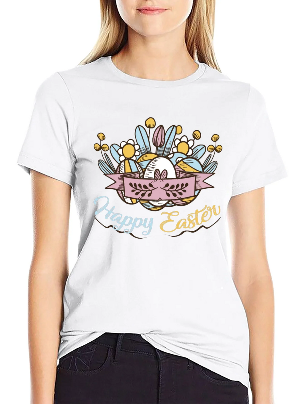 Happy Easter Black T-Shirt product image 8