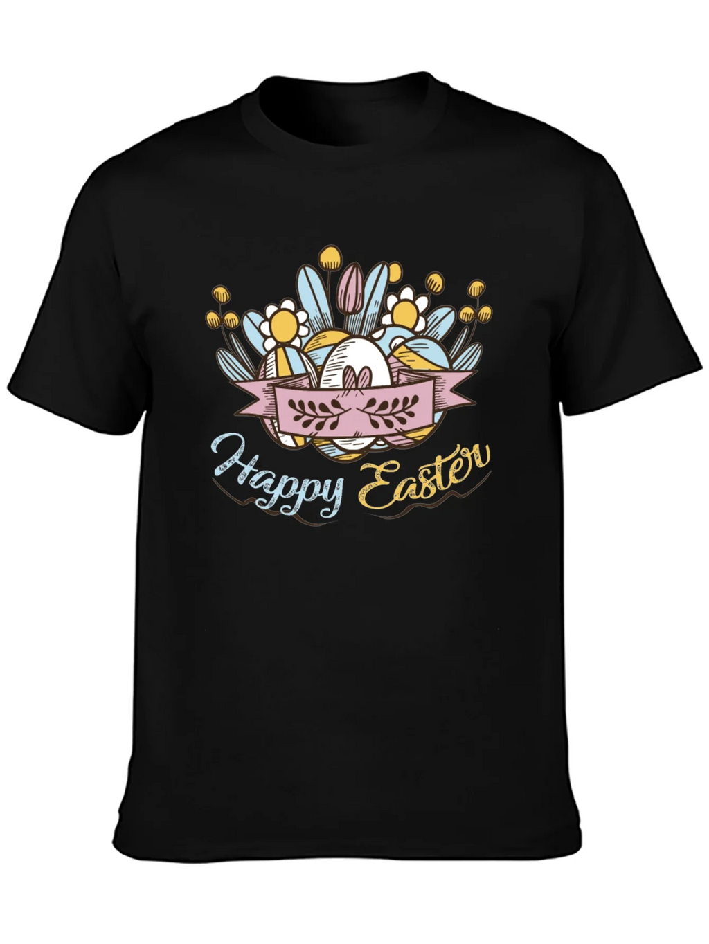 Happy Easter Black T-Shirt product image 3