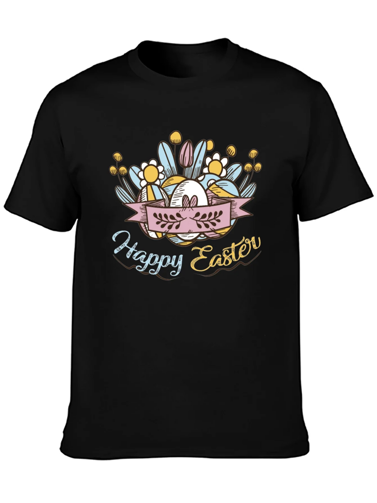 Happy Easter Black T-Shirt product image 3