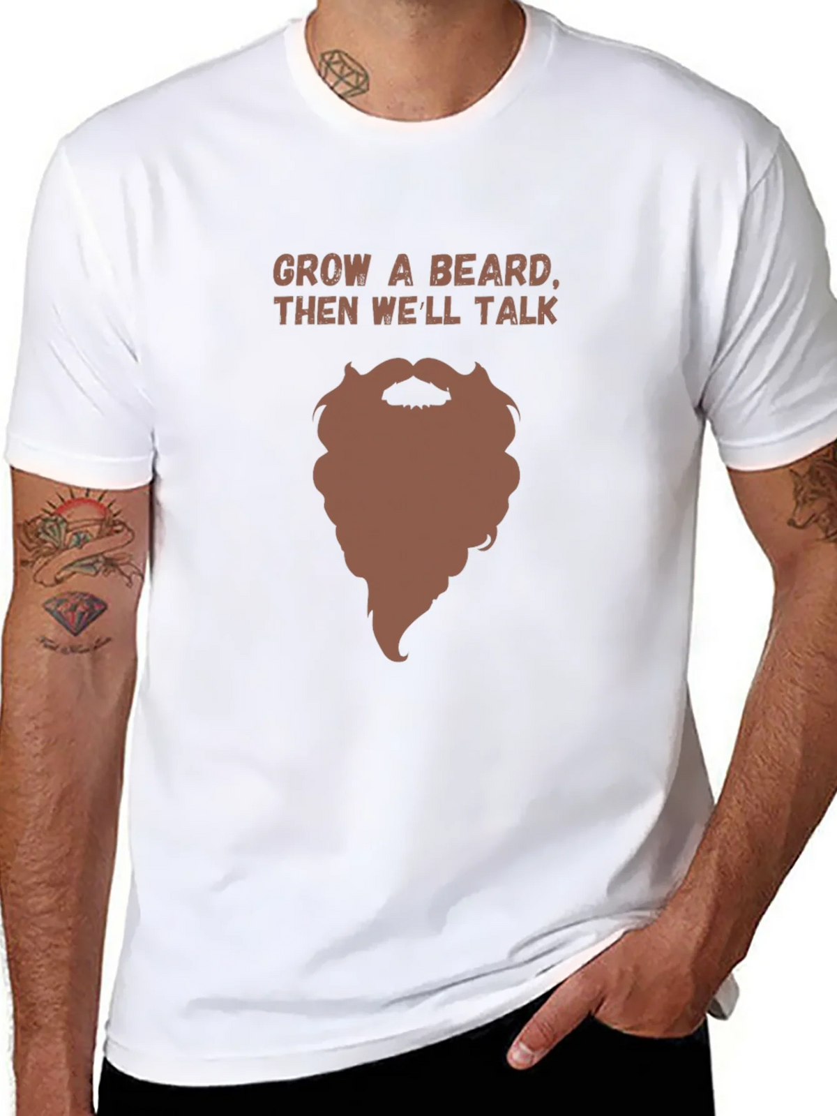 Grow a Beard Funny Graphic Tee product image 7