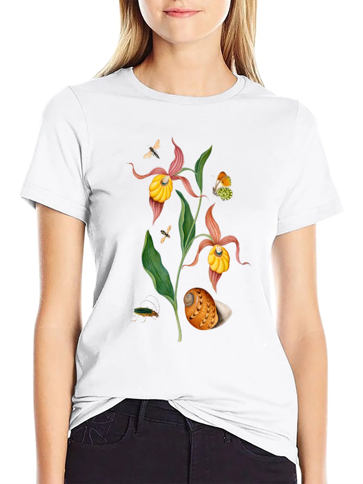 Botanical Print T-Shirt - Black product image 5