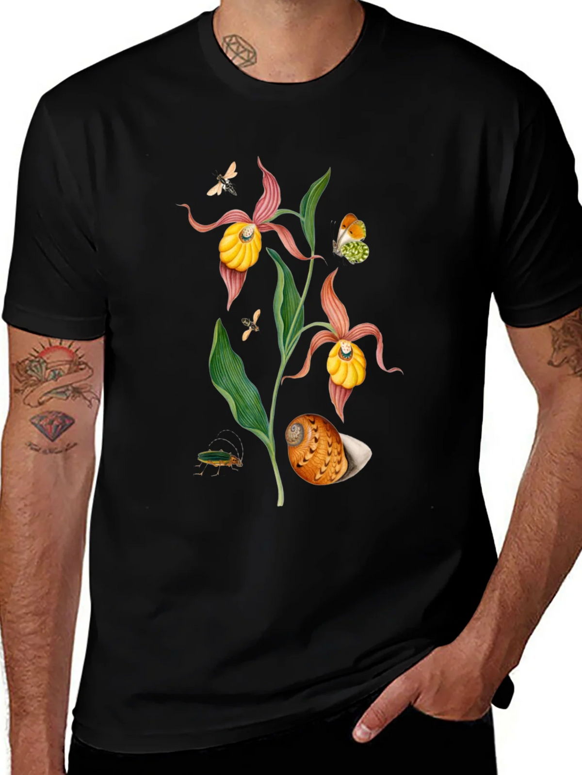 Botanical Print T-Shirt - Black product image 1