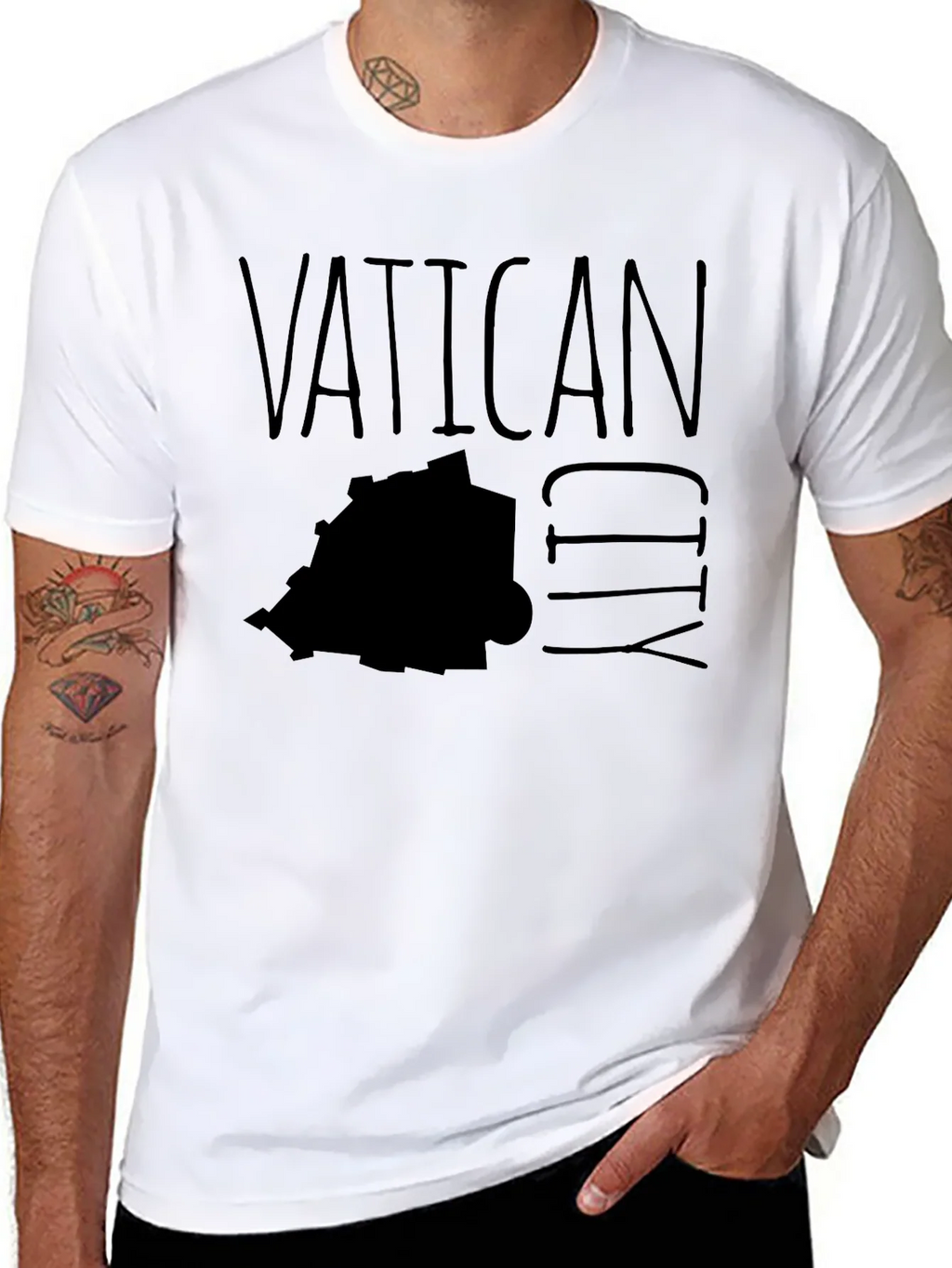 Vatican City Map Graphic T-Shirt - Black product image 6