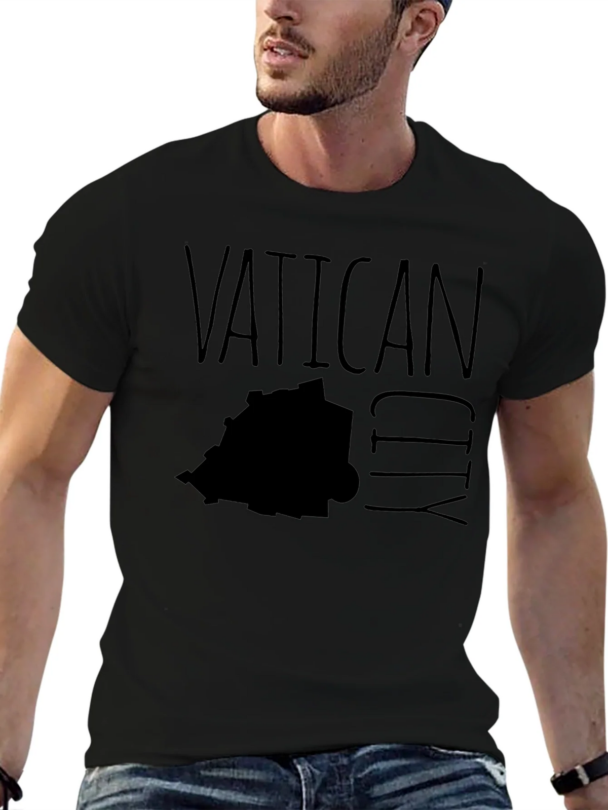 Vatican City Map Graphic T-Shirt - Black product image 5
