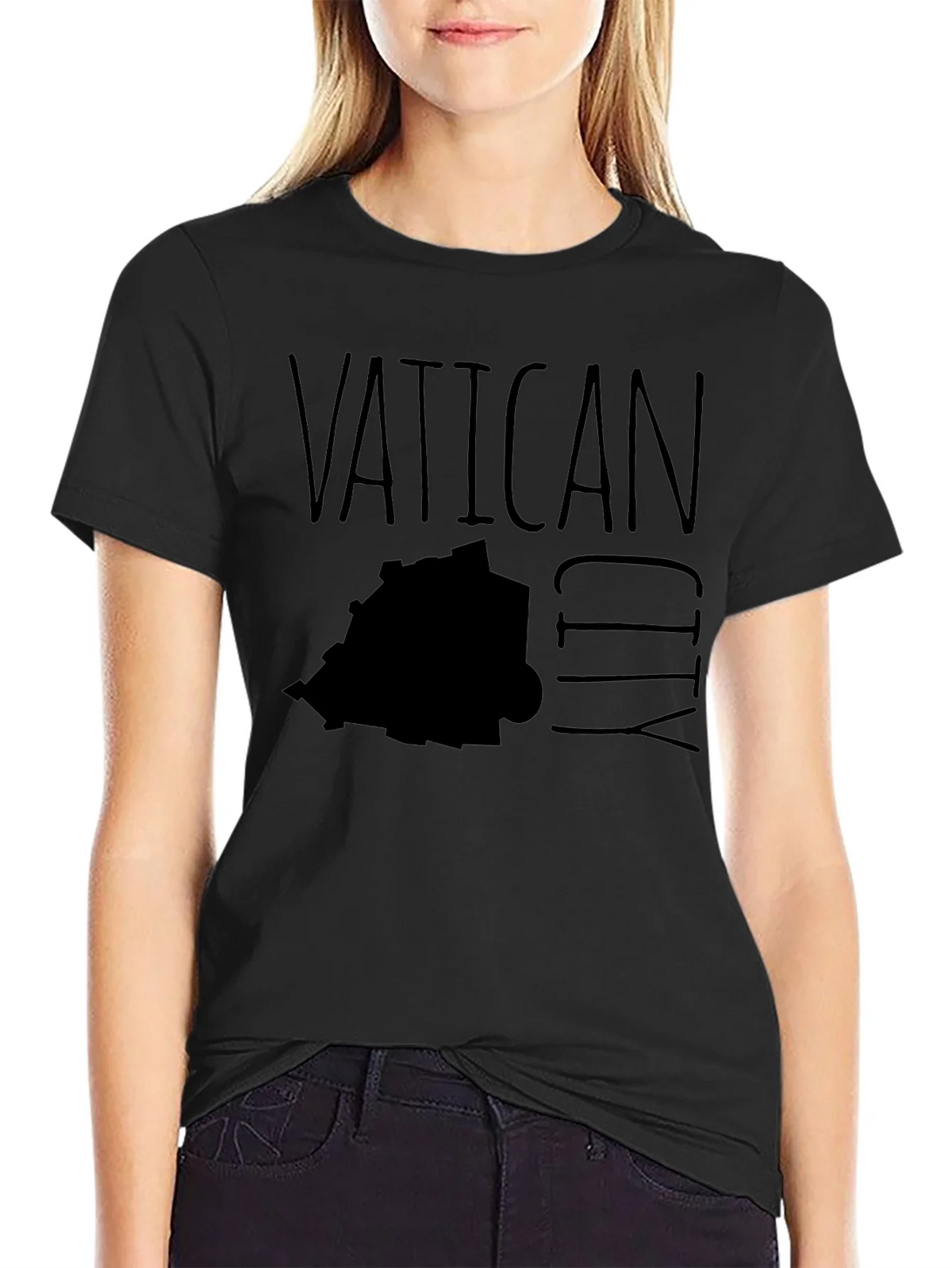 Vatican City Map Graphic T-Shirt - Black product image 1