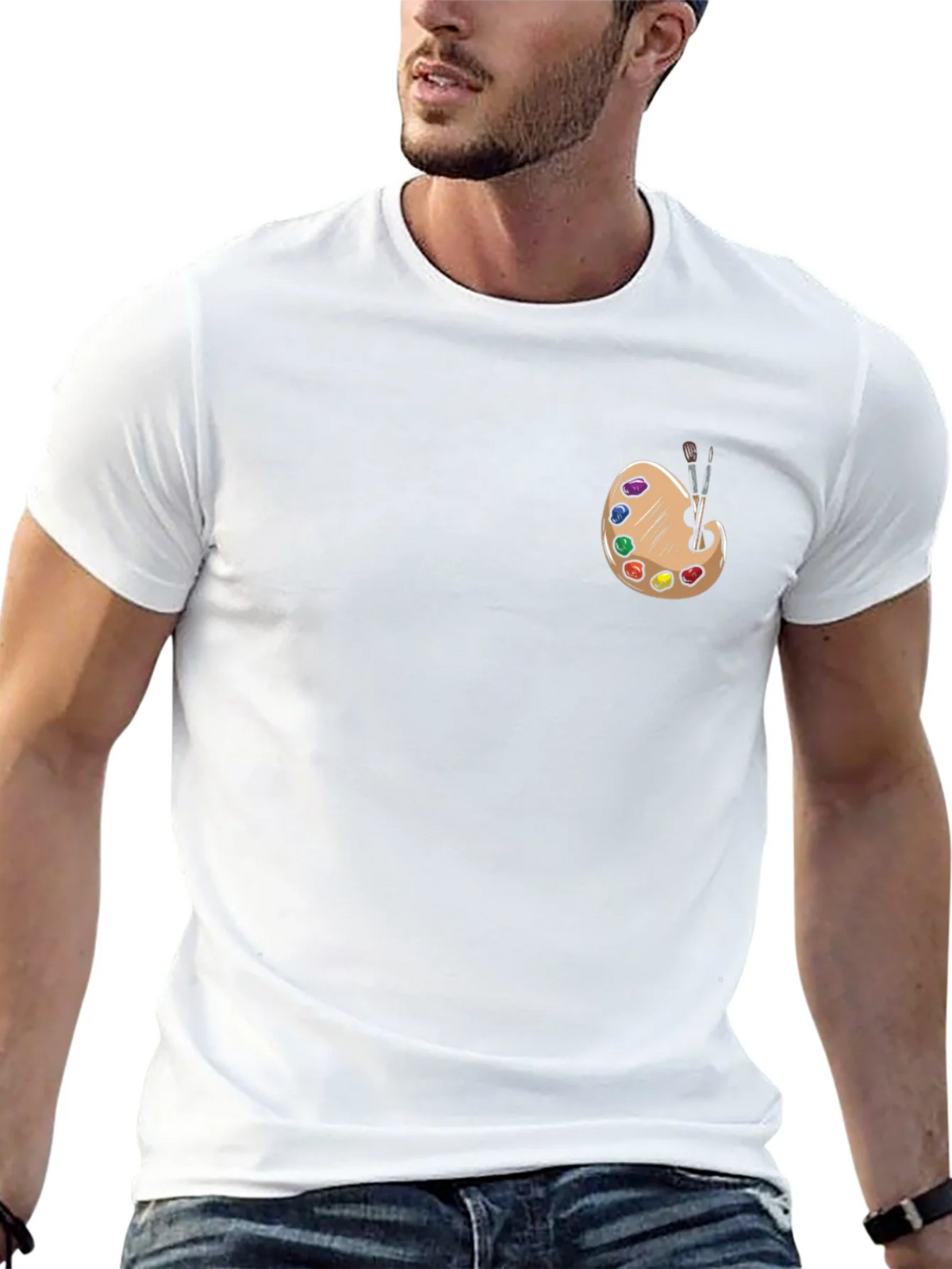 Artist Palette Graphic Tee - Black Cotton T-Shirt product image 12
