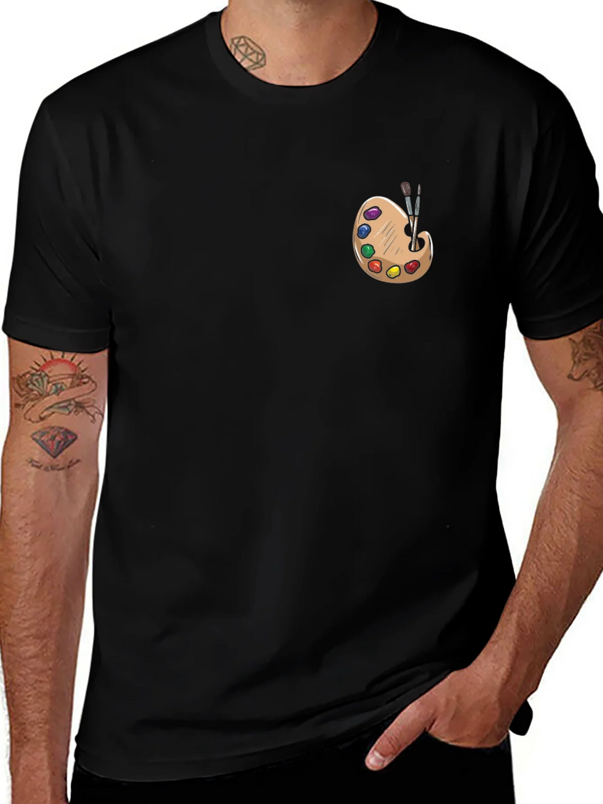 Artist Palette Graphic Tee - Black Cotton T-Shirt product image 1