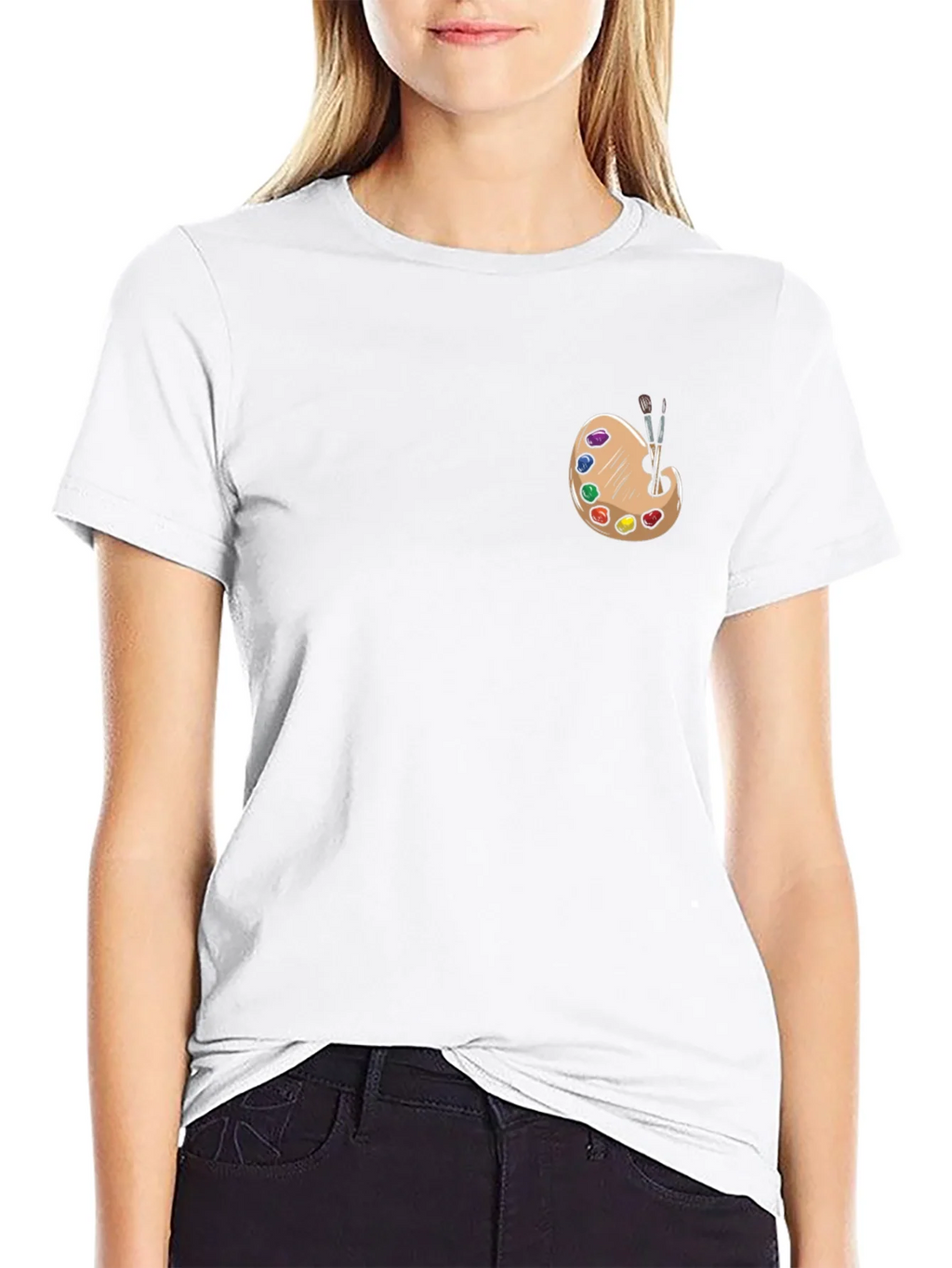Artist Palette Graphic Tee - Black Cotton T-Shirt product image 8