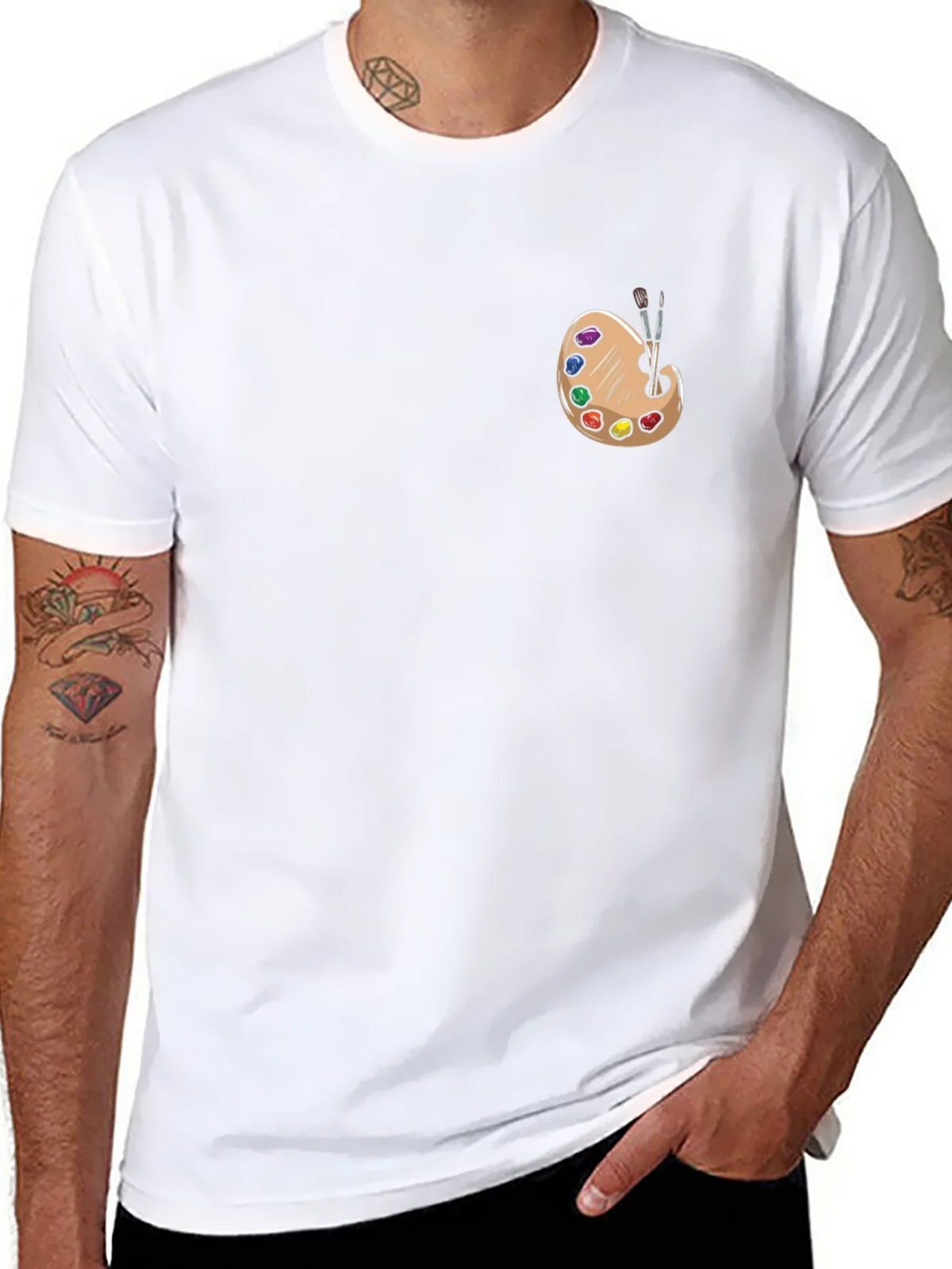 Artist Palette Graphic Tee - Black Cotton T-Shirt product image 7