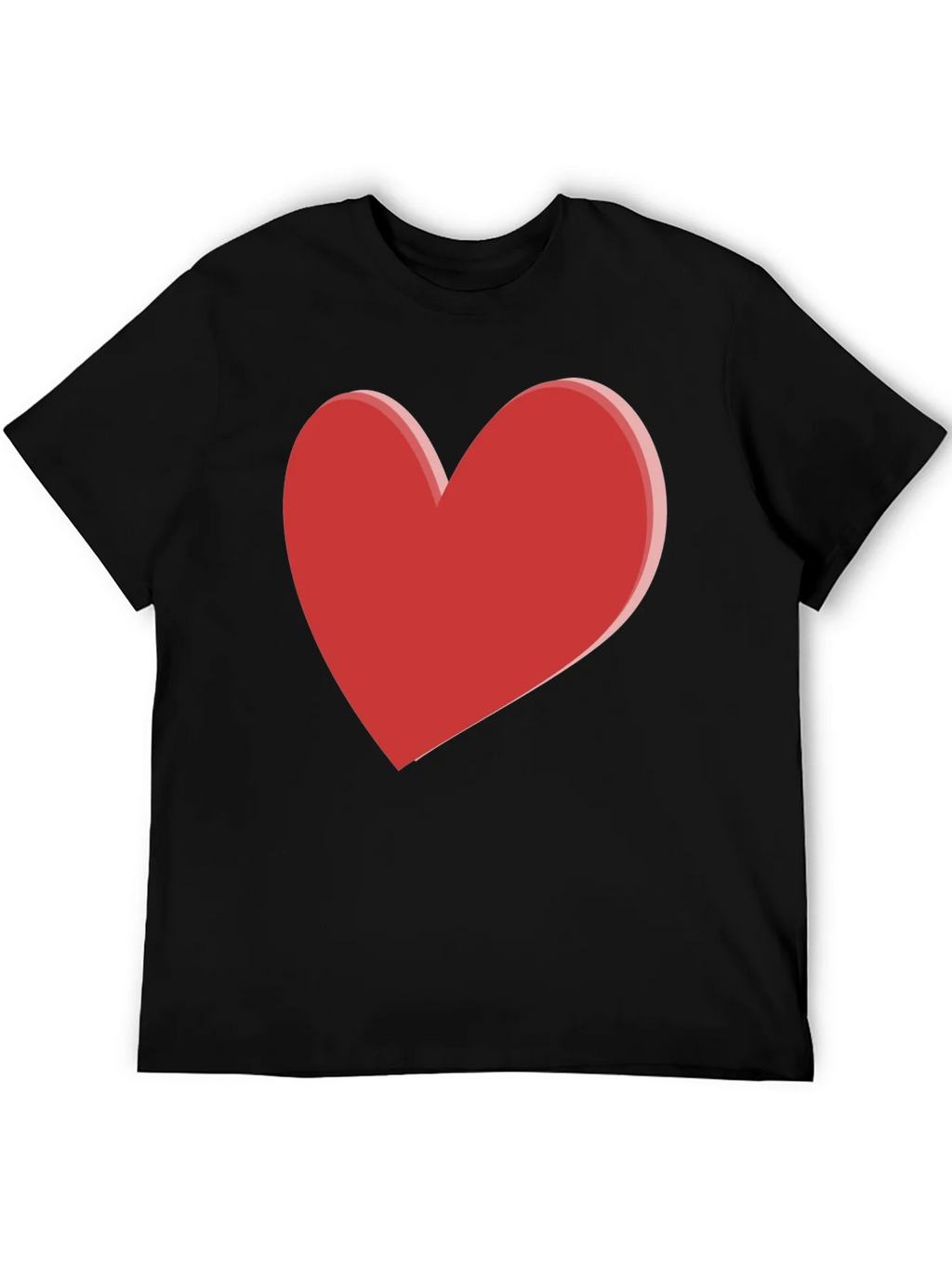 Bold Red Heart Graphic Black T-Shirt product image 5