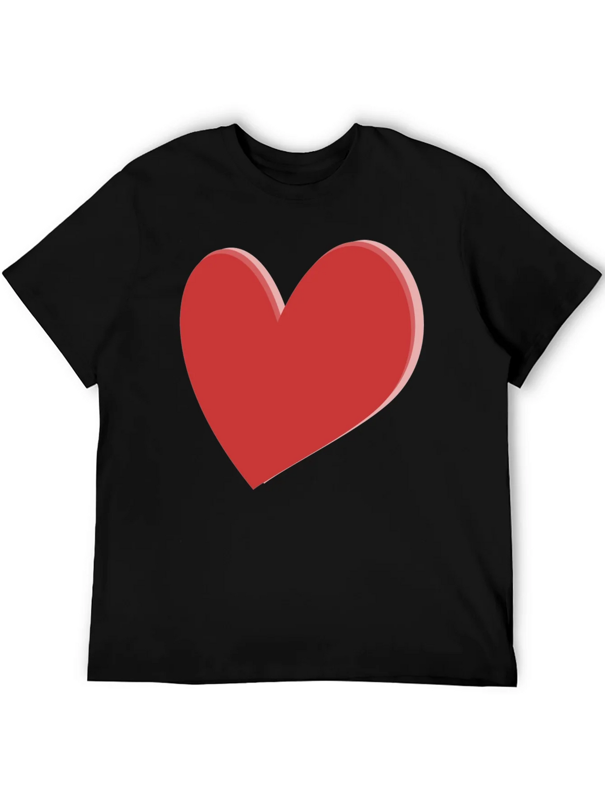 Bold Red Heart Graphic Black T-Shirt product image 5