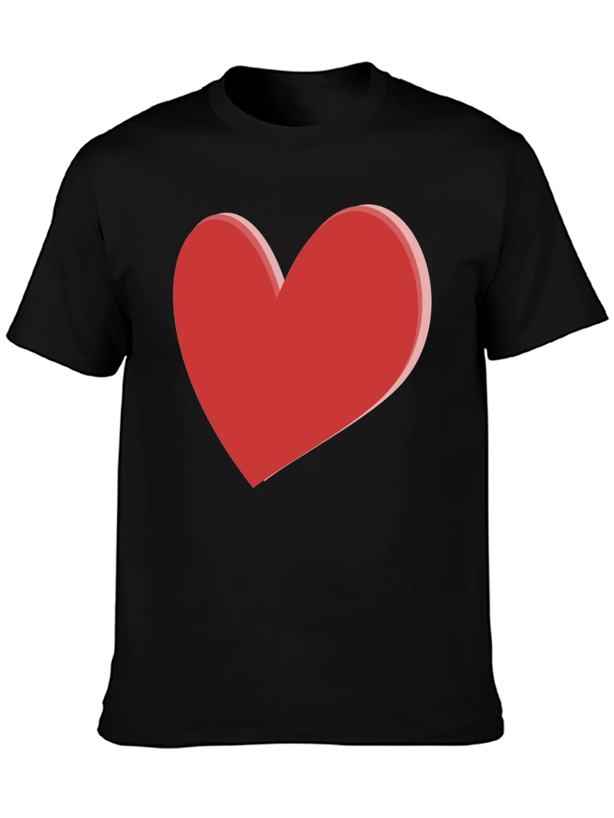 Bold Red Heart Graphic Black T-Shirt product image 3