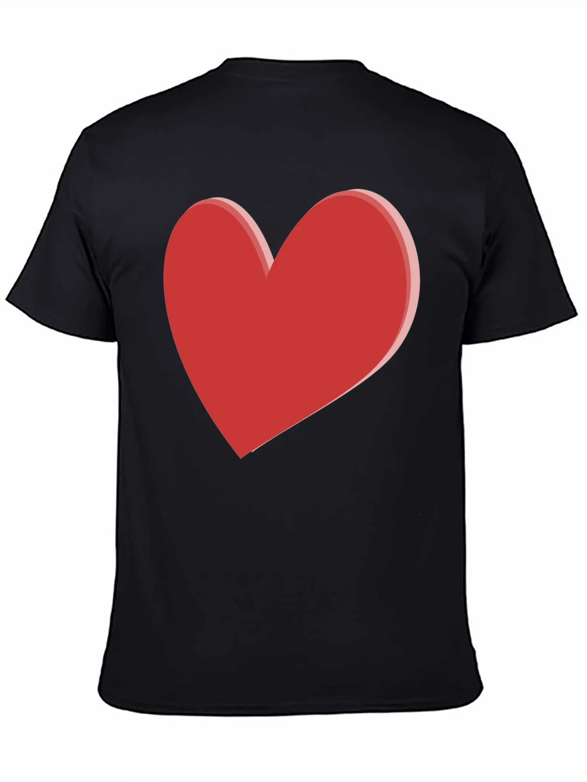 Bold Red Heart Graphic Black T-Shirt product image 4
