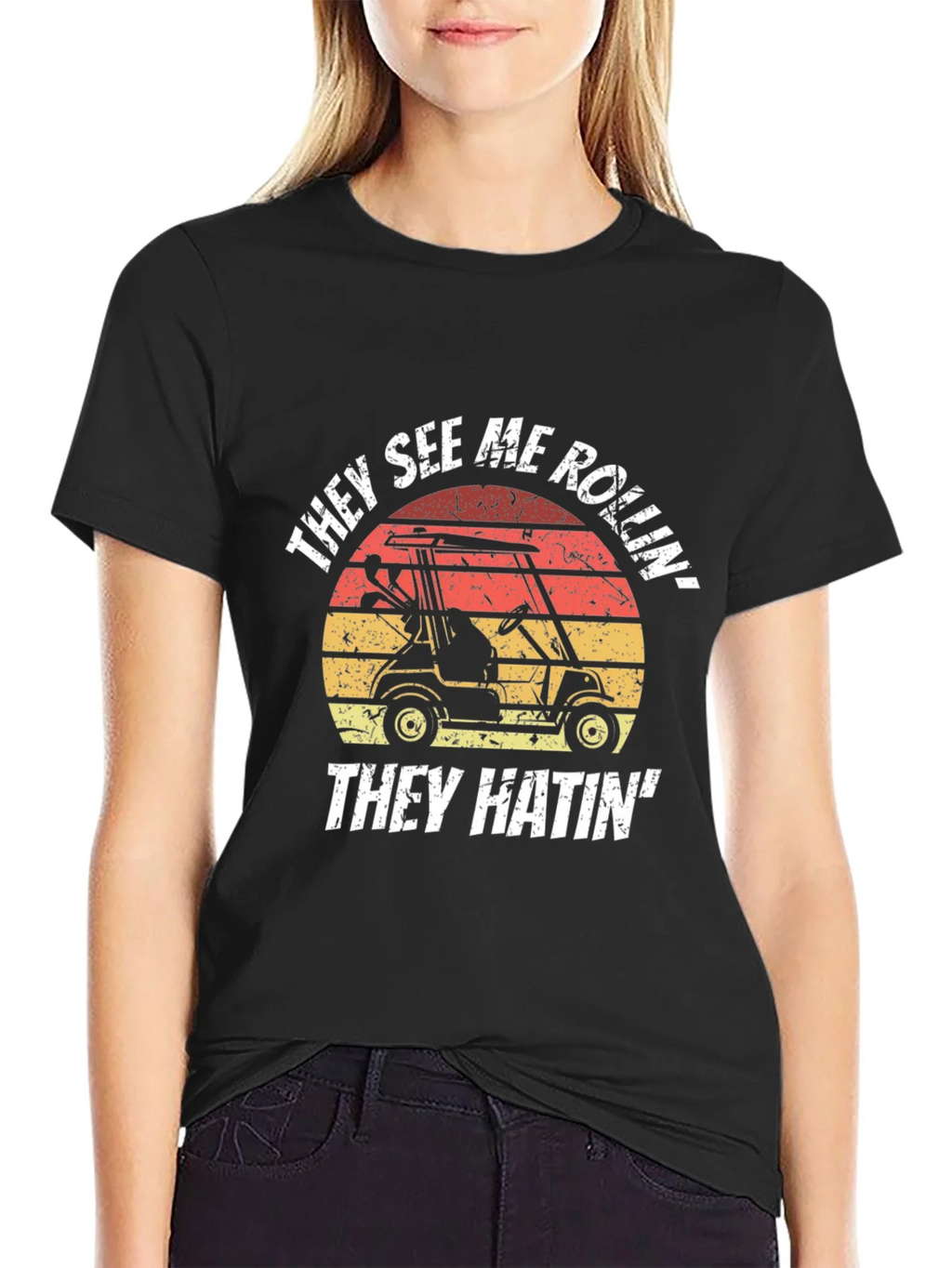 Funny Golf Cart T-Shirt - They See Me Rollin Tee product image 2