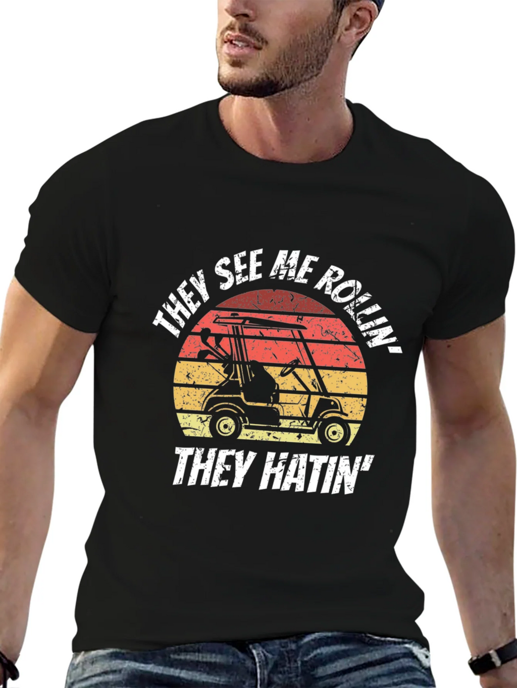 Funny Golf Cart T-Shirt - They See Me Rollin Tee product image 6