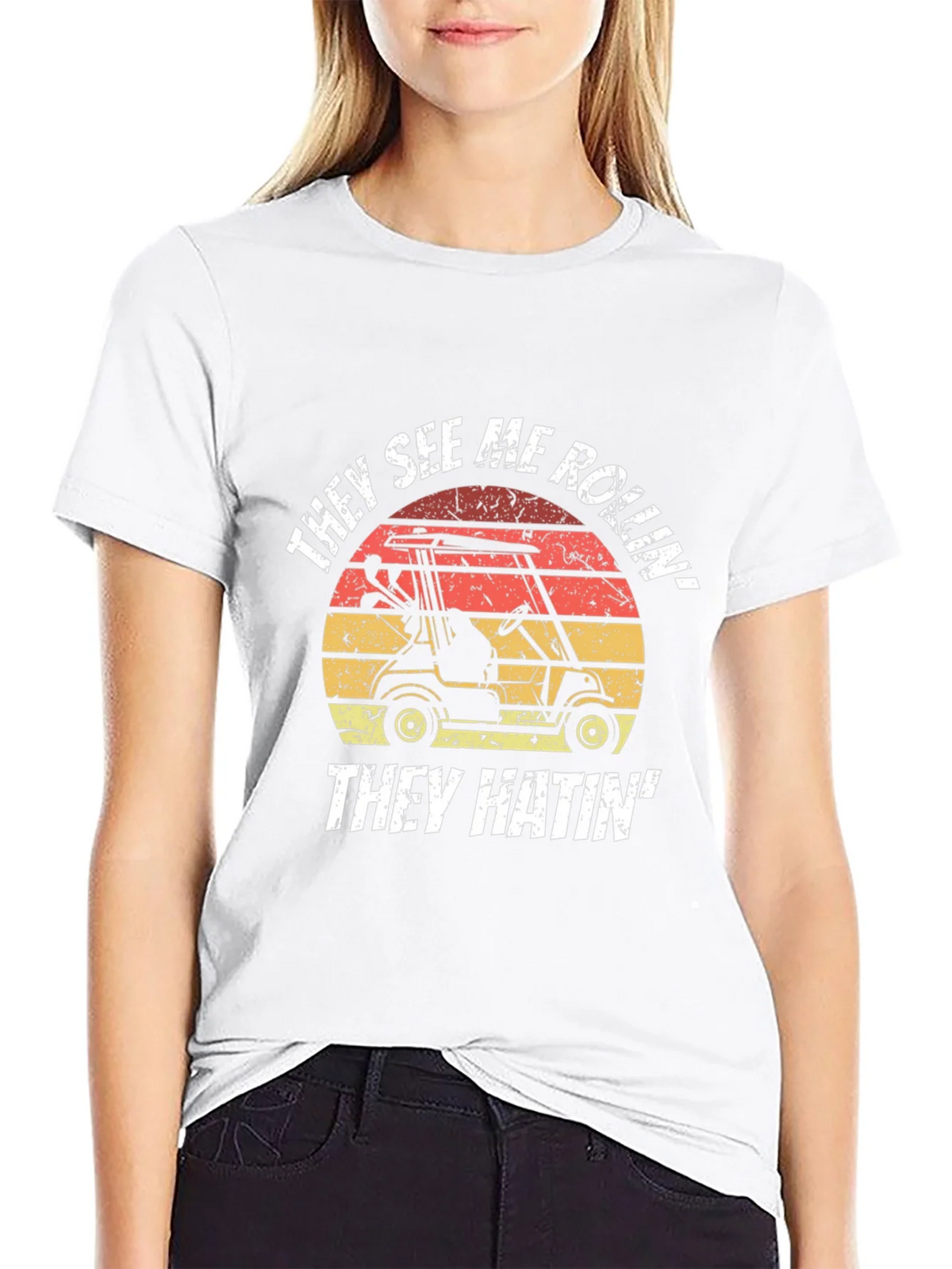 Funny Golf Cart T-Shirt - They See Me Rollin Tee product image 8