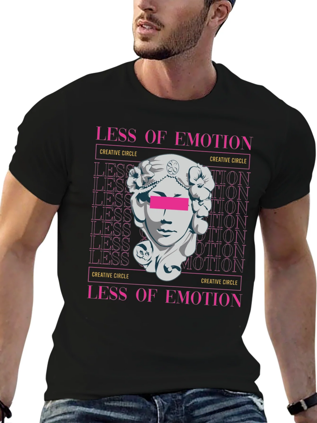 Less of Emotion Graphic Tee - Creative Circle Design product image 6
