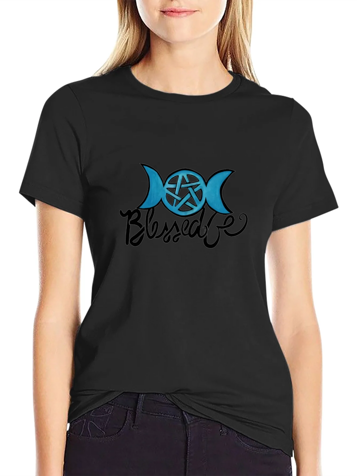 Blessed Be Wiccan T-Shirt - Black - Pagan Pentacle product image 2
