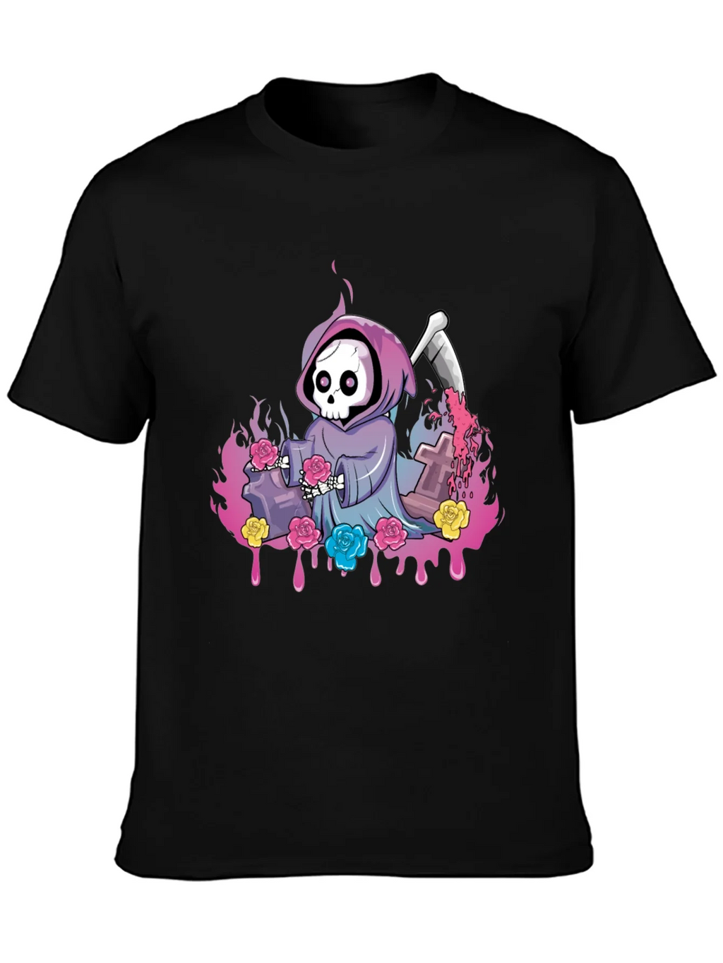 Grim Reaper Roses Graphic Tee product image 3