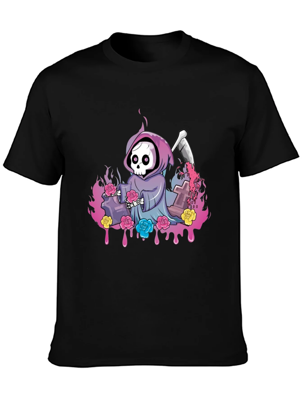 Grim Reaper Roses Graphic Tee product image 3