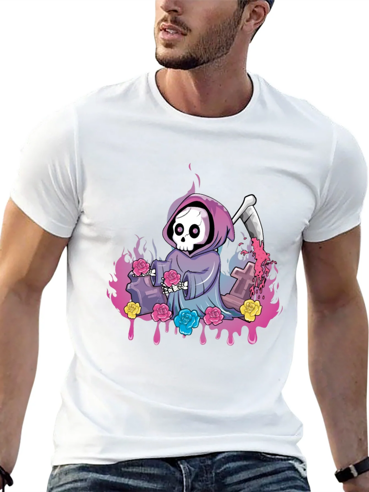 Grim Reaper Roses Graphic Tee product image 12