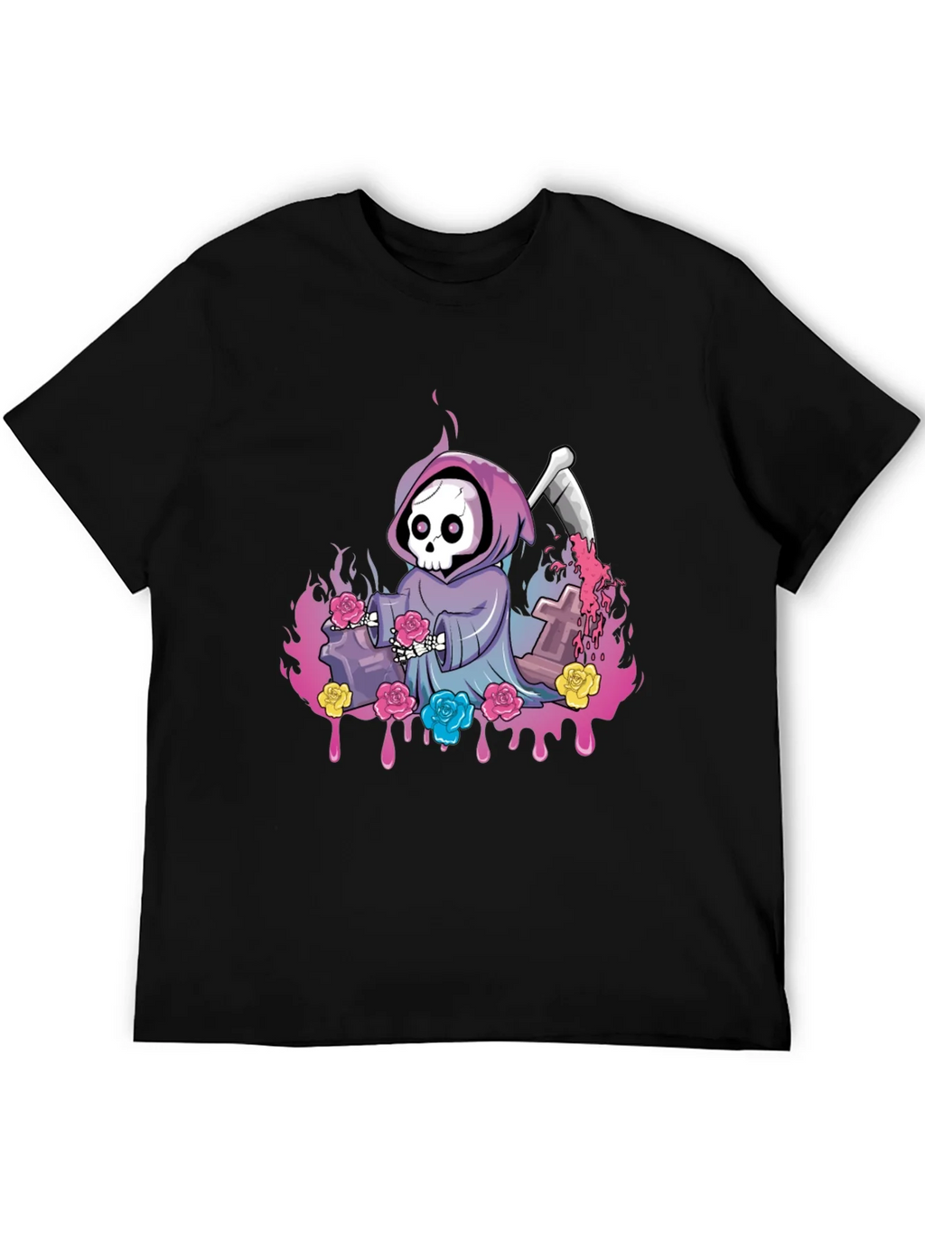 Grim Reaper Roses Graphic Tee product image 5