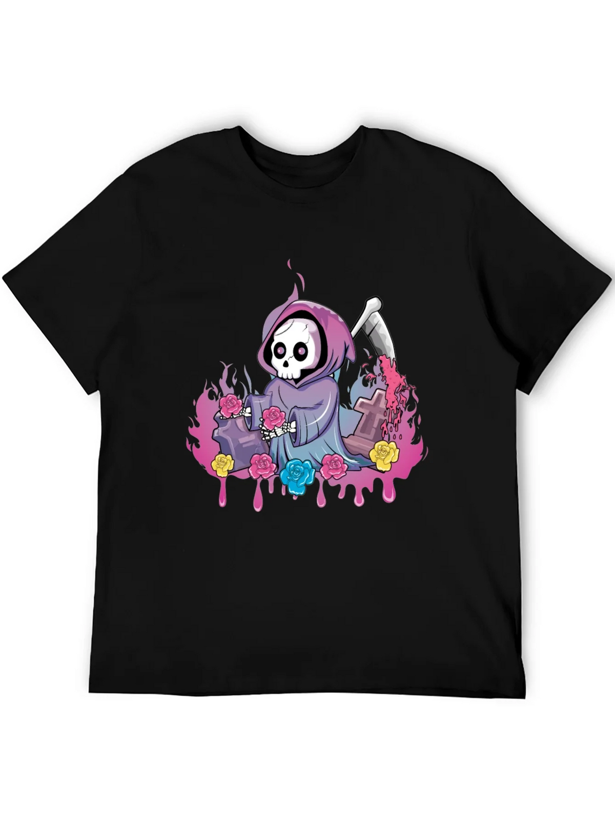 Grim Reaper Roses Graphic Tee product image 5