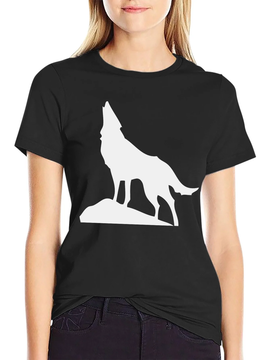 Howling Wolf Graphic Tee - Classic Black T-Shirt product image 2
