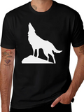 Howling Wolf Graphic Tee - Classic Black T-Shirt product image 1