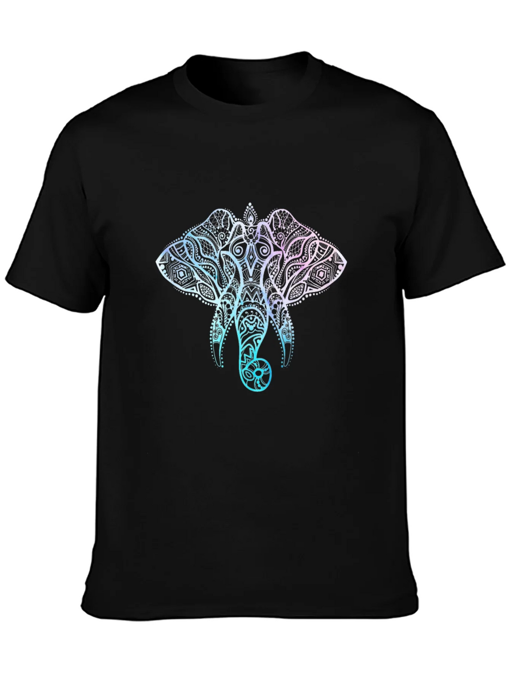 Elephant Mandala Graphic T-Shirt - Stylish Mens Black Tee product image 3