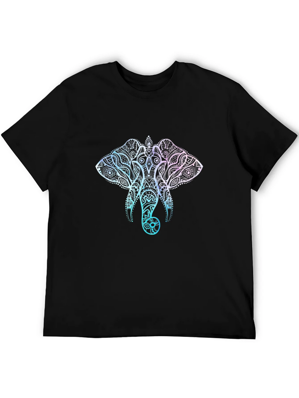 Elephant Mandala Graphic T-Shirt - Stylish Mens Black Tee product image 5