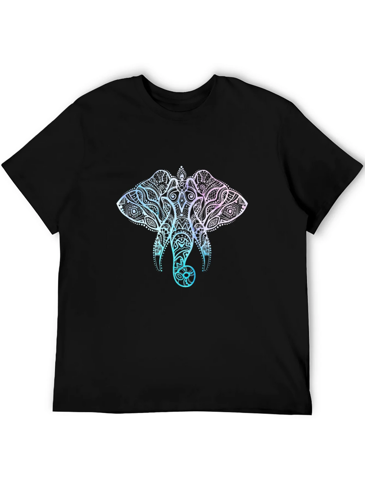 Elephant Mandala Graphic T-Shirt - Stylish Mens Black Tee product image 5