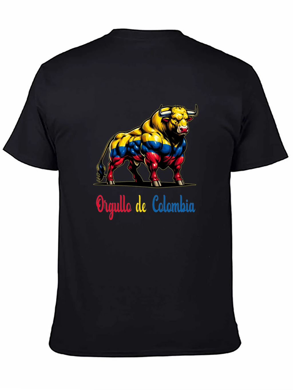 Colombia Pride Bull T-Shirt - Mens Black Tee product image 4