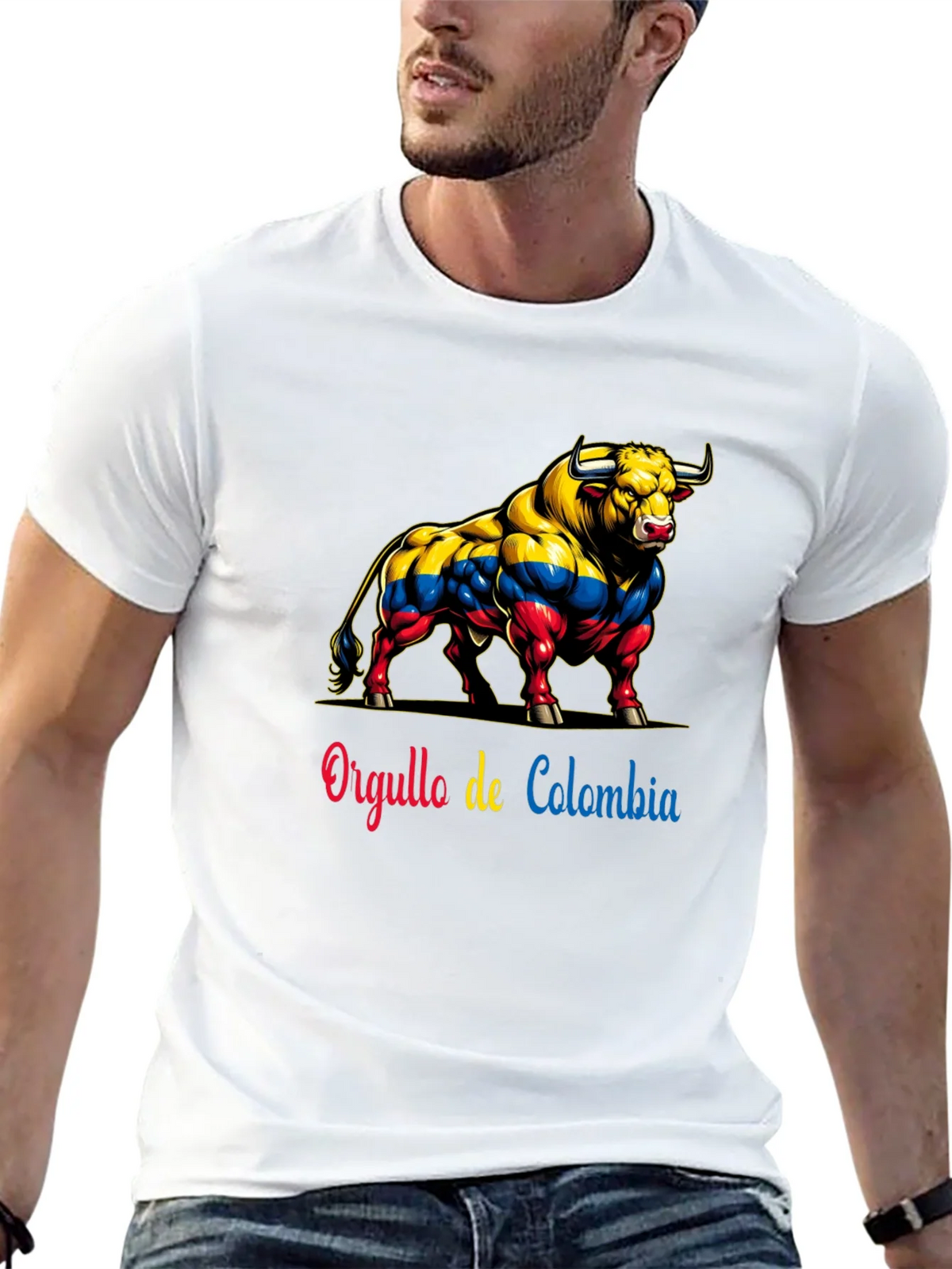 Colombia Pride Bull T-Shirt - Mens Black Tee product image 12