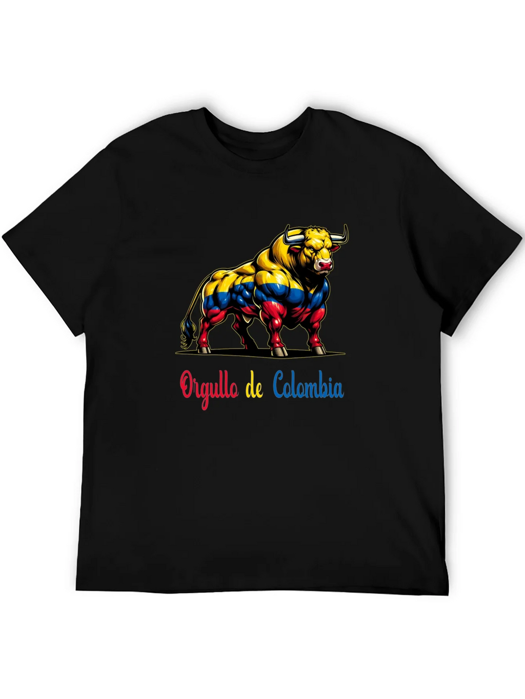 Colombia Pride Bull T-Shirt - Mens Black Tee product image 5