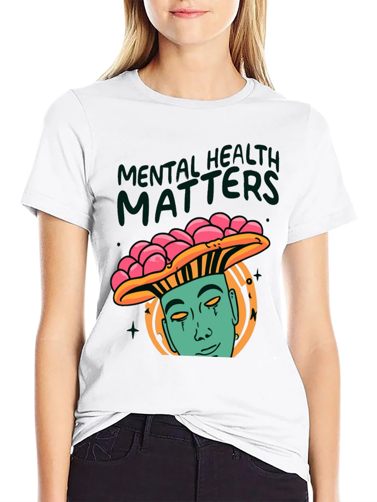 Mental Health Matters Graphic Tee - Mushroom Man Design product image 8