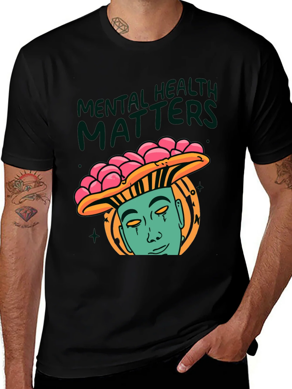 Mental Health Matters Graphic Tee - Mushroom Man Design product image 1