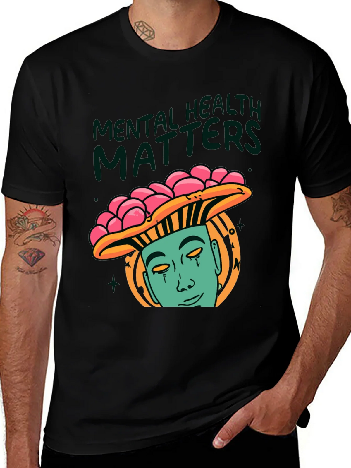 Mental Health Matters Graphic Tee - Mushroom Man Design product image 1