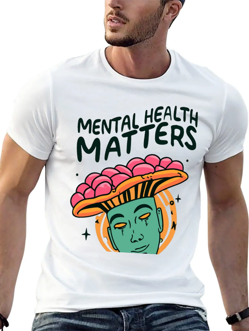 Mental Health Matters Graphic Tee - Mushroom Man Design product image 12