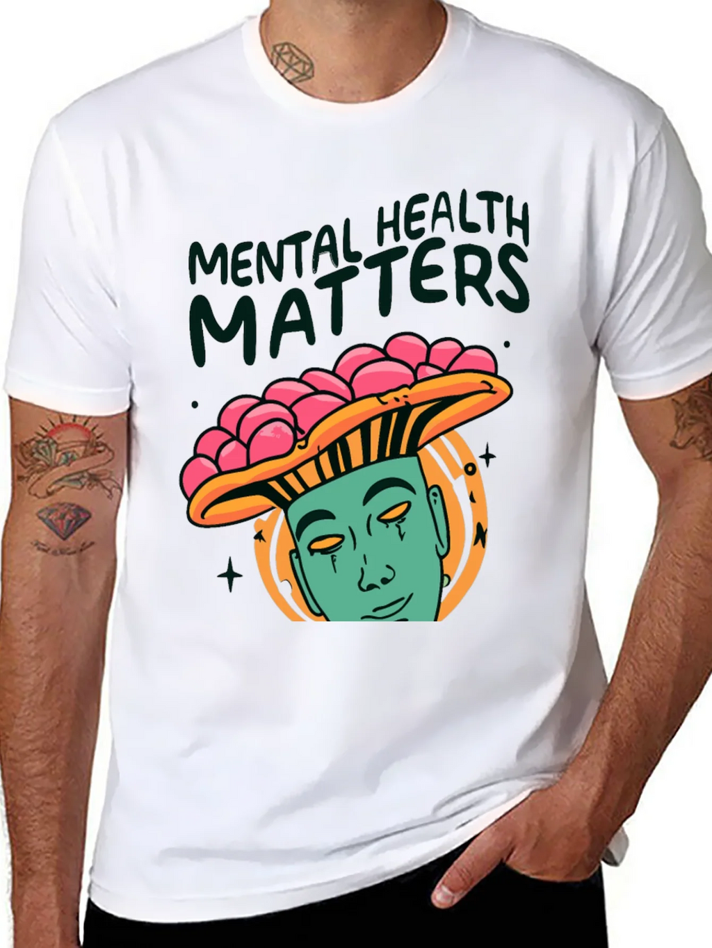 Mental Health Matters Graphic Tee - Mushroom Man Design product image 7