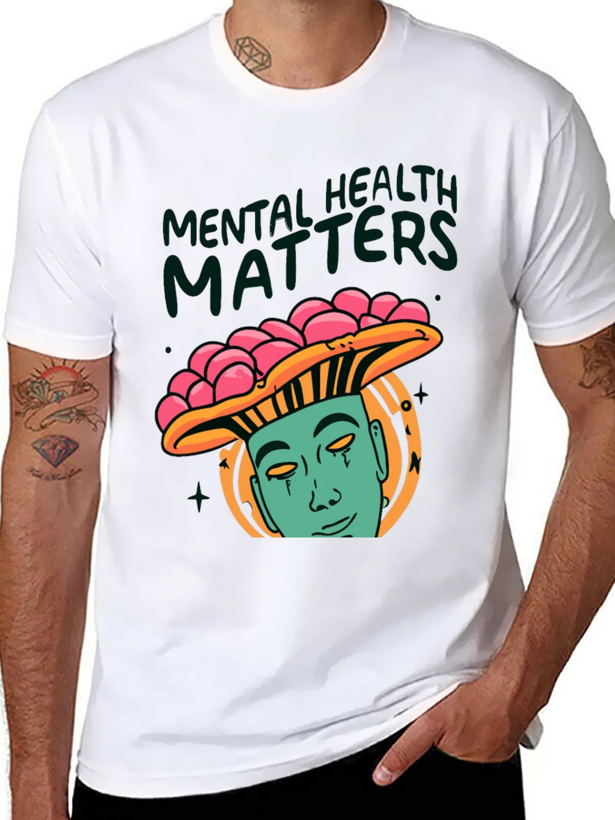 Mental Health Matters Graphic Tee - Mushroom Man Design product image 7