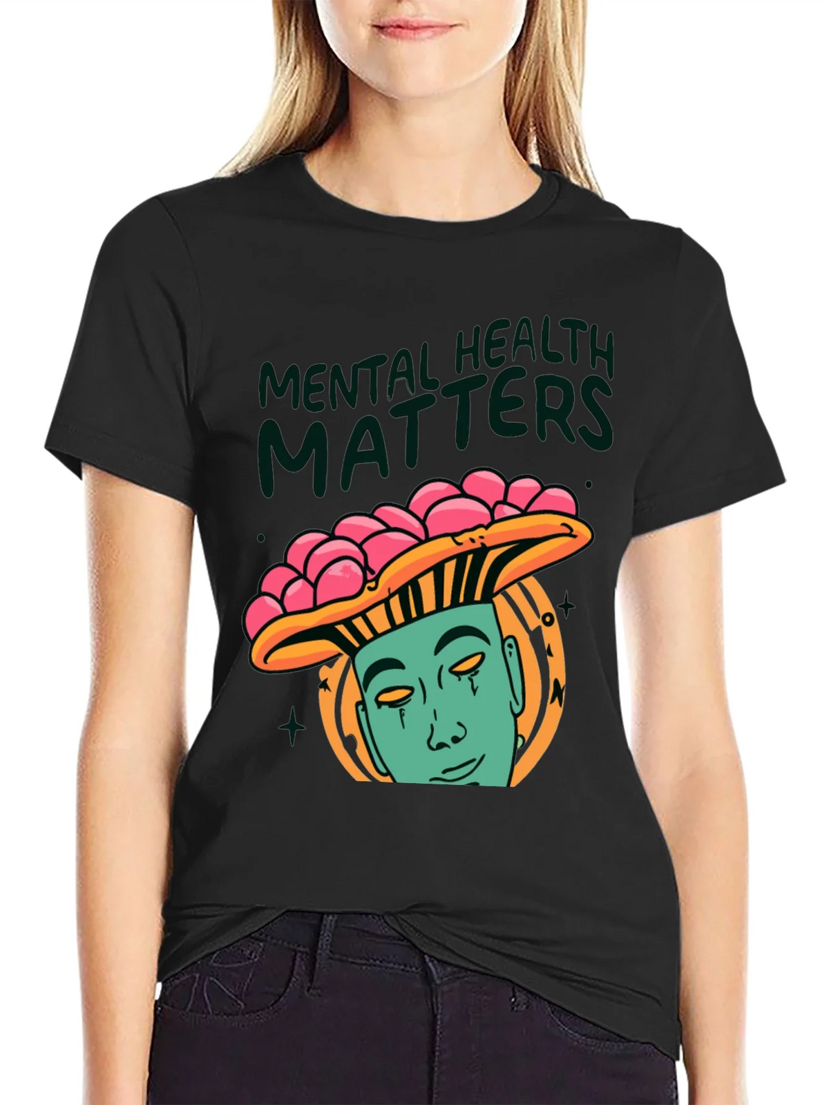 Mental Health Matters Graphic Tee - Mushroom Man Design product image 2
