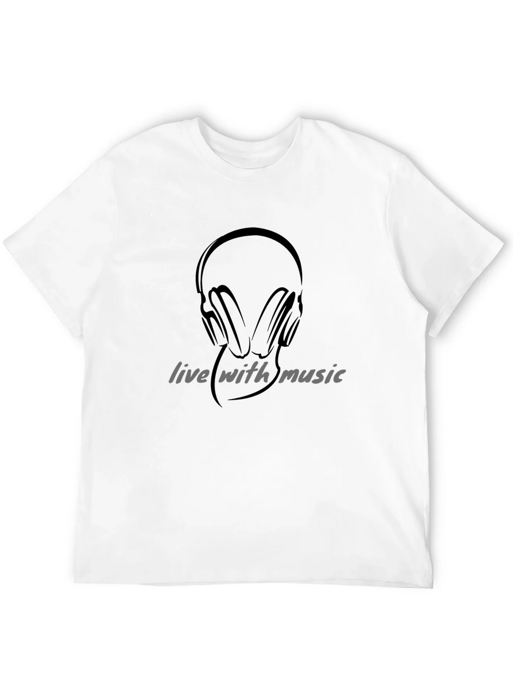 Live with Music Graphic Black T-Shirt product image 11