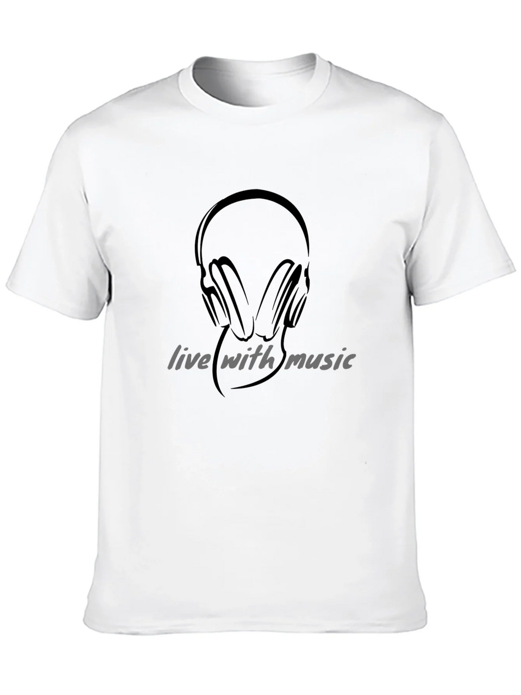 Live with Music Graphic Black T-Shirt product image 9