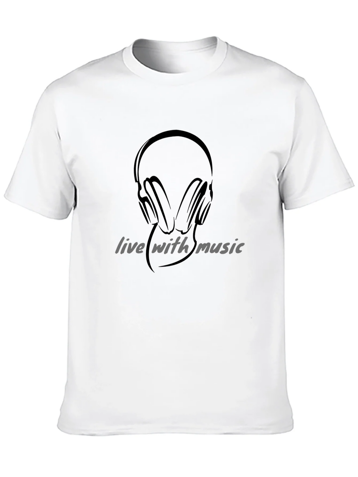 Live with Music Graphic Black T-Shirt product image 9