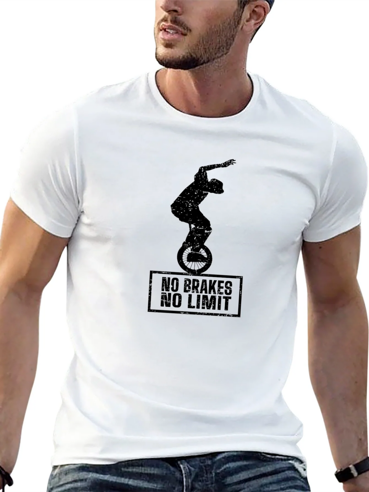 No Brakes No Limit Black Graphic Tee product image 11