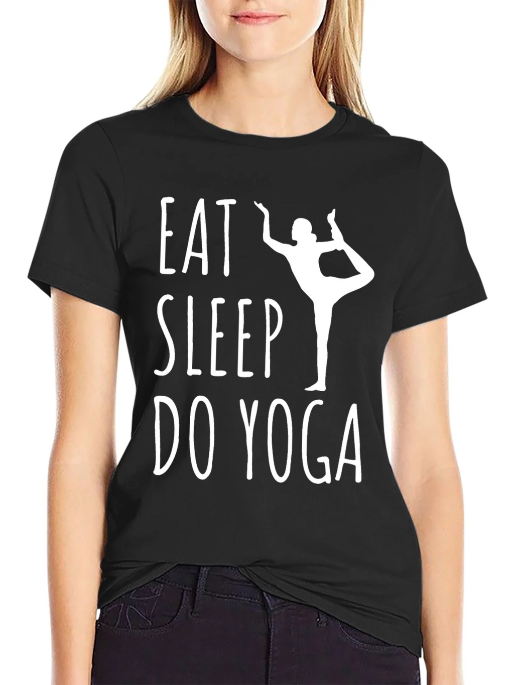 Eat Sleep Do Yoga Black T-Shirt product image 2